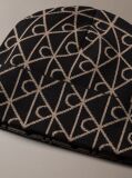 Black Emblem Logo Beanie  Men
