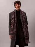 Black Soft Two-Tone Emblem Logo Scarf  Men