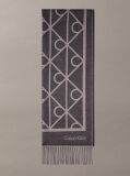Black Soft Two-Tone Emblem Logo Scarf  Men