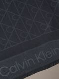 Black Soft Tonal Logo Scarf  Men