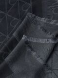 Black Soft Tonal Logo Scarf  Men
