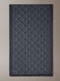 Black Wool Blend Emblem Logo Scarf  Men