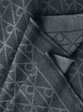 Black Wool Blend Emblem Logo Scarf  Men