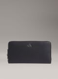 Black Large Zip-Around Wallet  Women