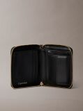 Black Allover Monogram Square Zip Wallet  Women