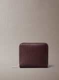 Red Allover Monogram Square Zip Wallet  Women