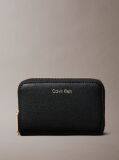 Black Foil Logo Square Zip Wallet  Women