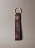 Red Allover Monogram Logo Key Fob  Women