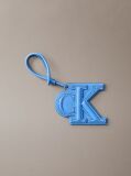 Blue Leather Signature Logo Stitched Bag Charm  Women