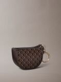 Brown Emblem Logo Mini Zip Pouch Bag Charm  Women