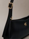 Black Monogram Logo Hardware Shoulder Bag  Women