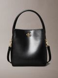 Black Monogram Logo Hardware Bucket Bag  Women