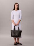 Black Embossed Monogram Logo Tote Bag  Women