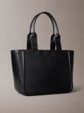 Black Embossed Monogram Logo Tote Bag  Women