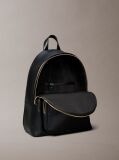 Black Embossed Monogram Logo Backpack  Women