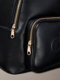 Black Embossed Monogram Logo Backpack  Women