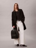 Black Embossed Monogram Logo Backpack  Women