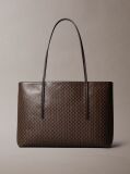 Brown Allover Monogram Logo Tote Bag with Pouch  Women