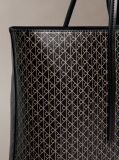 Black Allover Monogram Logo Tote Bag with Pouch  Women