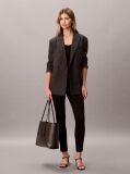Black Allover Monogram Logo Tote Bag with Pouch  Women