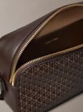 Brown Allover Monogram Logo Camera Bag  Women
