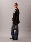 Black Allover Monogram Logo Camera Bag  Women