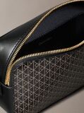 Black Allover Monogram Logo Camera Bag  Women