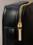 Black Allover Monogram Logo Camera Bag  Women