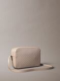 Beige Allover Monogram Logo Camera Bag  Women