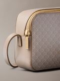 Beige Allover Monogram Logo Camera Bag  Women