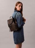 Black Allover Monogram Logo Backpack  Women