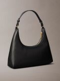 Black Embossed Logo Shoulder Bag  Women