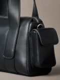 Black Convertible Jacquard Crossbody Handbag  Women