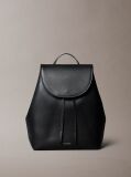 Black Foil Logo Flap Backpack  Women