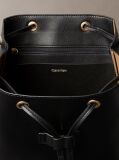Black Foil Logo Flap Backpack  Women