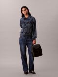 Black Foil Logo Flap Backpack  Women