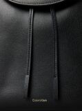 Black Foil Logo Flap Backpack  Women