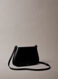 Black Engraved Medium Flap Crossbody Bag  Women