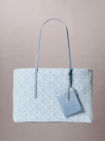 Denim Large Denim Jacquard Tote Bag with Pouch  Women