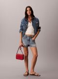 Red Glossy Foil Logo Crossbody Camera Bag  Women