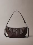 Brown Woven Emblem Shoulder Bag  Women