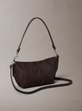 Brown Woven Emblem Shoulder Bag  Women