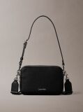 Black 2 Strap Logo Crossbody Camera Bag  Women