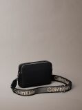 Black 2 Strap Logo Crossbody Camera Bag  Women