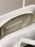 White Emblem Logo Pebble Shoulder Bag  Women