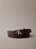 Brown Full Grain Leather Logo Belt  Women