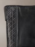 Black Soft Nappa Leather Emblem Logo Gloves  Women