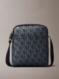 Black Textured Reporter Bag  Men