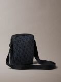 Black Textured Reporter Bag  Men