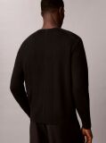 Black Merino Wool Classic Sweater  Men